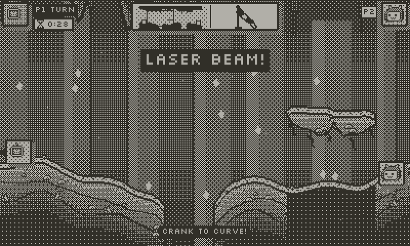 Pip's laser beam crosses the Crystal Cave in a straight line and knocks Fenn off a ledge: FENN FELL!